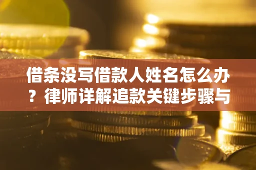 武汉借条没写借款人姓名怎么办？律师详解追款关键步骤与证据链构建