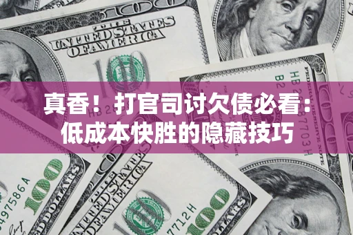 武汉真香！打官司讨欠债必看：低成本快胜的隐藏技巧